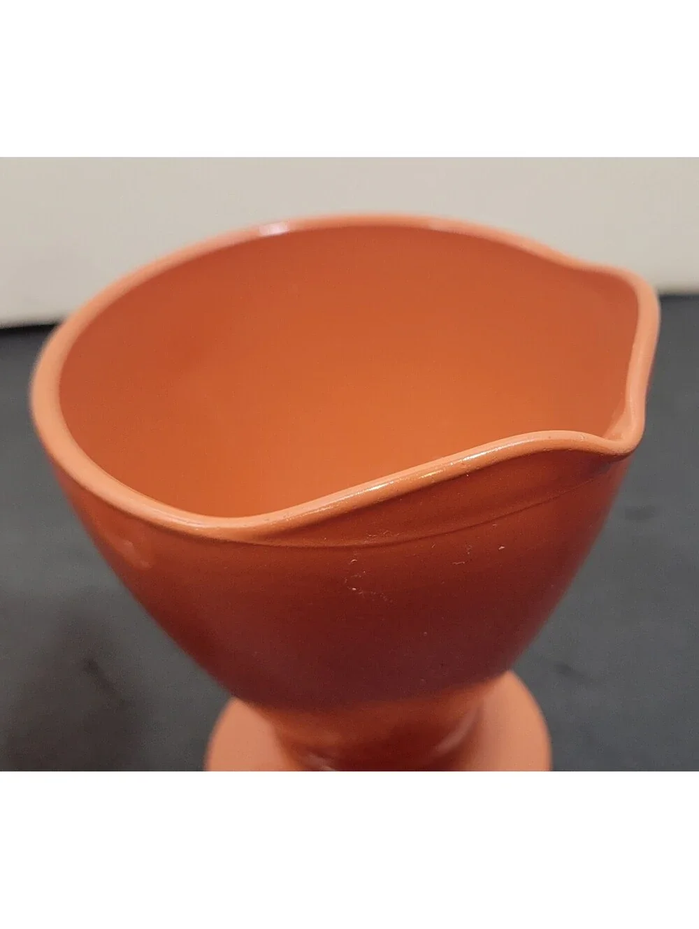 Vintage Hazel Atlas Ovide Platonite Orange Rust Sugar & Creamer Set